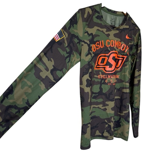Nike Men's Camo OSU Cowboys Military Appreciation Long Sleeve Tee S DRI-FIT - Picture 5 of 12